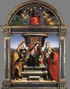 RAFFAELLO Sanzio Madonna and Child Enthroned with Saints oil painting reproduction